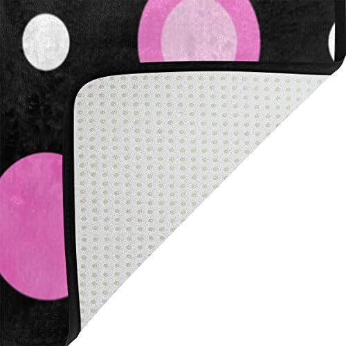 Colourlife ružičasta bijela polka točkica na crnom laganom tepihu prostirke meke prostirke ukras prostirke za dječju sobu