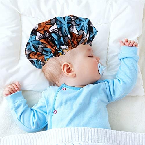 Kapica za spavanje kose 3pcs Podesiva dječja satenskog afričkog tiskanog dvostrukog okruglog šešira