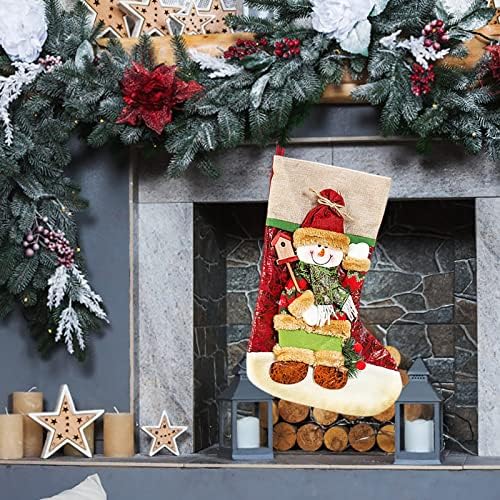 Božićna čarapa Velika božićna čarapa Dekoracija Djeda Snowman jelena čarapa Božićna ukrasa i kristali za viseće pribor za