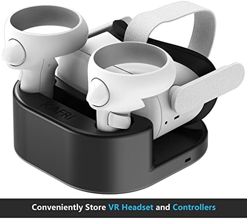 Kafri za punjenje kafri za Oculus Quest 2 s LED svjetlom, VR stalak za punjenje slušalica i držač kontrolera, pribor za punjač