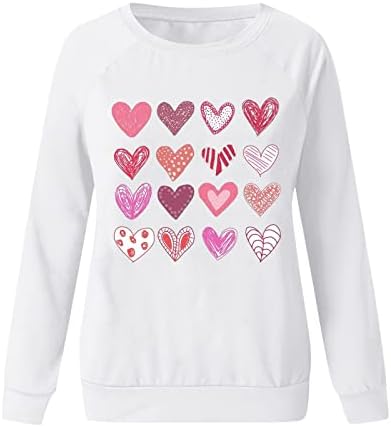 Valentinovo dukserica za žene zabavna tiskana dukvica velike veličine pulover vrhovi dugi rukavi o vratu majica