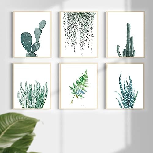Falljiok akvarelni kaktus umjetnički otisci, botanički zidni dekor, galerija za print u zatvorenom vrtu, plakat za zelenilo