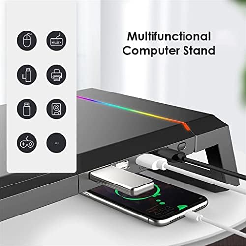 Sxyltnx Universal Monitor Stand Riser RGB Podrška s 4 USB2.0 držač organizatora za punjenje stola za prijenosno računalo