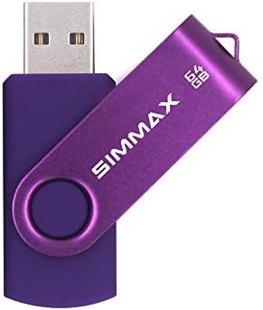 Simmax USB Flash pogoni 2 pakiranja 64 GB memorijskog štapa Swivel Dizajn USB 2.0 Flash pogon palca pogon Zip pogoni