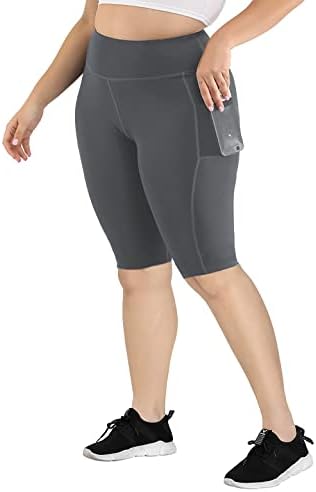UOOHAL ženske joge kratke hlače plus veličine visoki struk vježbanja biciklističke kratke kratke hlače za kontrolu trbuha