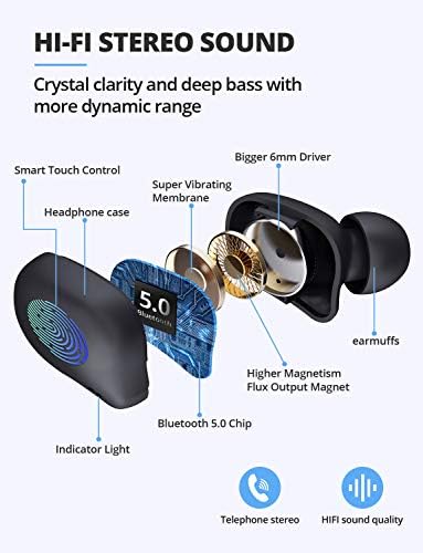 Bluedio mini bežični uši u ušnom svjetlosnom slušalicama ugrađeni mikrofon bežični uši, t elf 2 istinski bežični dodirni