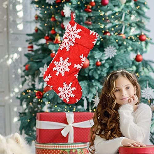 Božićni ukras plišani snježna pahuljica božićna čarapa božićno drvce privjesak vitraža