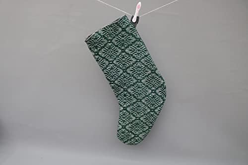 Sarikaya jastuk poklon božićna čarapa, zelena čarapa, vezene božićne čarape, čarapa kilim, čarapa Santa cruz, božićna čarapa,
