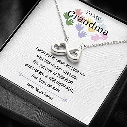 Nakit s porukama, ručno izrađena ogrlica- Personalizirana poklon Infinity Hearts privjesna ogrlica, moju baku, volim te,