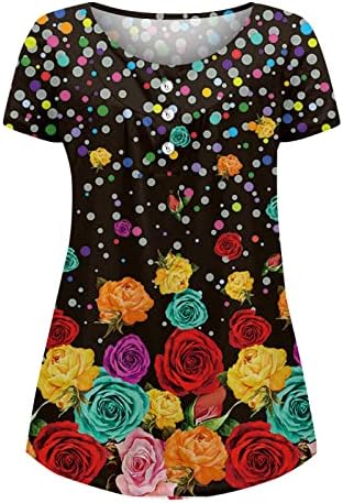 Majica za žene labave fit, 2023 casual haljina majice s kratkim rukavima modne cvjetne boho slatke majice trendi bluze