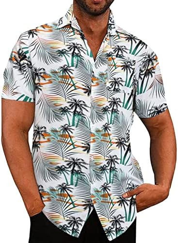 Ljetne muške majice muške proljetne ljetne majice casual plaža tropska gumba gornja košulja tiskana muška velika