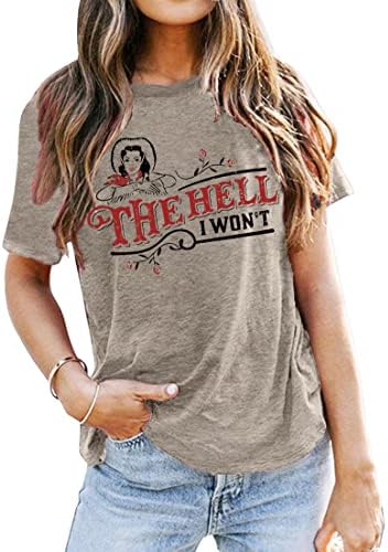 Ženska Vintage majica s grafičkim printom sa zabavnim natpisima, majice u stilu zemlje, ležerni vrhovi kratkih rukava