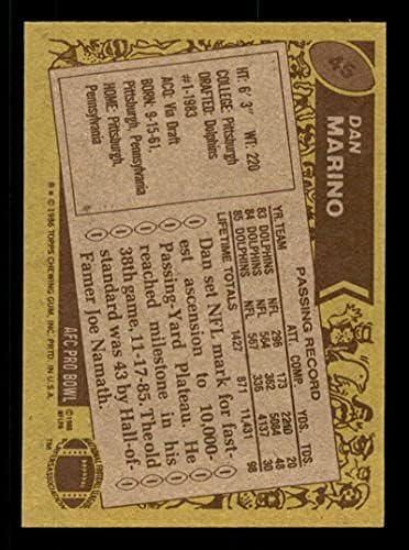 Dan Marino AP Card 1986 Topps 45