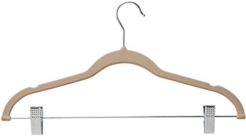 Home -It 10 vješalica za odjeću s isječcima - bjelokosti baršunasti vješalice za vješalice za suknje - vješalica za odjeću