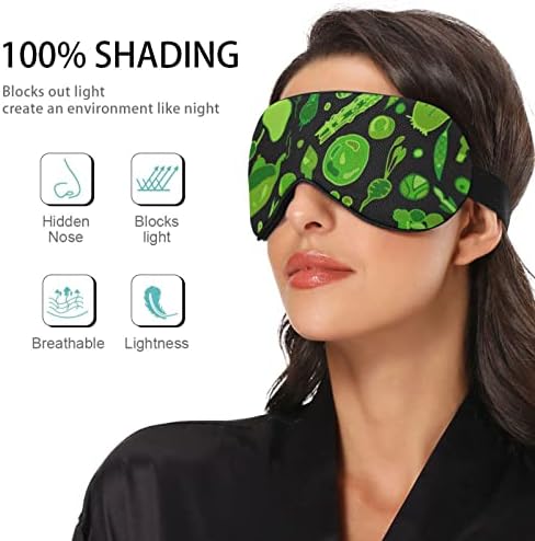 Unisex maska ​​za eye Sleep Eye Green-Vegetables-Pattern Night Mask Mask Udobno prekrivanje nijansi za spavanje očiju