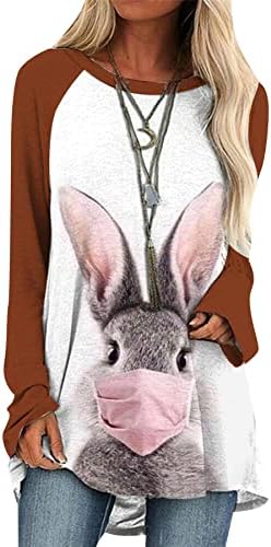 Graswe casual majice s dugim rukavima za žene smiješne zečeve za tisak tweashirts tunike vrhovi