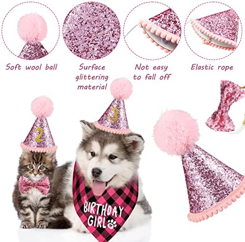 Pseće rođendanske zabave rođendanski dječak djevojaka torta bandana trokut majica za odjeću Slatka psa šešir psa kravata