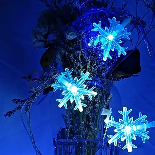 16.4 'Snježna pahuljica Božićna vilinska svjetla - 50 -brojevi hladno bijelo -plavi LED String Mini Lights za božićni ukras
