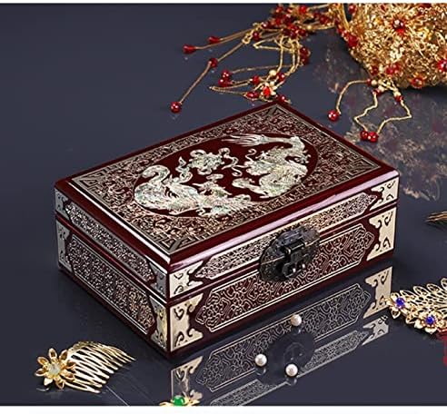 Ručno izrađena kutija za nakit u orijentalnom stilu, retro ručno oslikana kutija za nakit umetnuta bakrenom žicom, višenamjenska