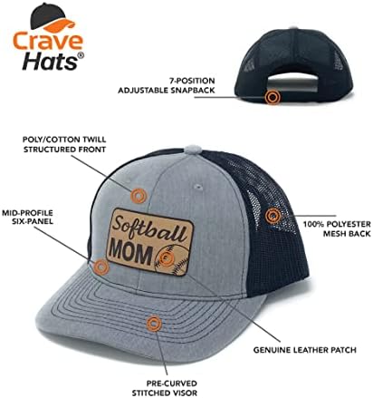 Crave Hats softball mama šešir, softball mama kamiondžija, softball mama oprema, softball ekipa mama, softball mama pokloni