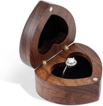 Drvo Crni orah kutija za vjenčani prsten baršunasti mekani interijer kutija za nakit organizator naušnica Nakit Drvena kutija