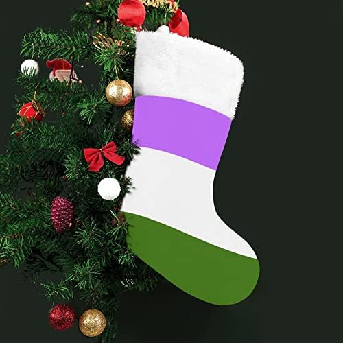 Spolqueer ponos zastava LGBT božićne čarape čarape Xmas Tree Santa ukrasi Viseći ukrasi za odmor za kamin 16.5