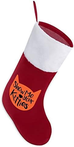 Show_me_your_kitties božićne čarape čarape s plišanim kaminom visi za dekor domaćeg drveta