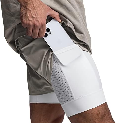 Diotsr Mens 2 u 1 trčanju kratkih hlača za muškarce lagane treninge kratkih kratkih hlača brze suhe kratke gaćice s džepom