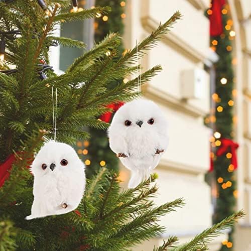 Ukrasi za lutke ukrašavanje sove simulacija privjesak sova stablo božićni ukras božićni slatki vrtlarstvo božićna perlica