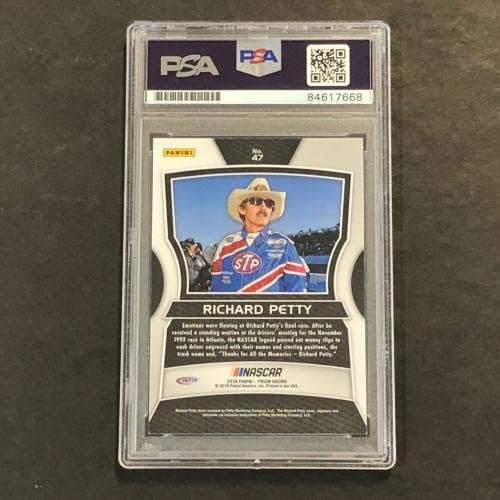 2018. Panini Prizm 47 Richard Petty potpisana kartica Auto 10 PSA ploča NASCAR - Autografirane NASCAR fotografije
