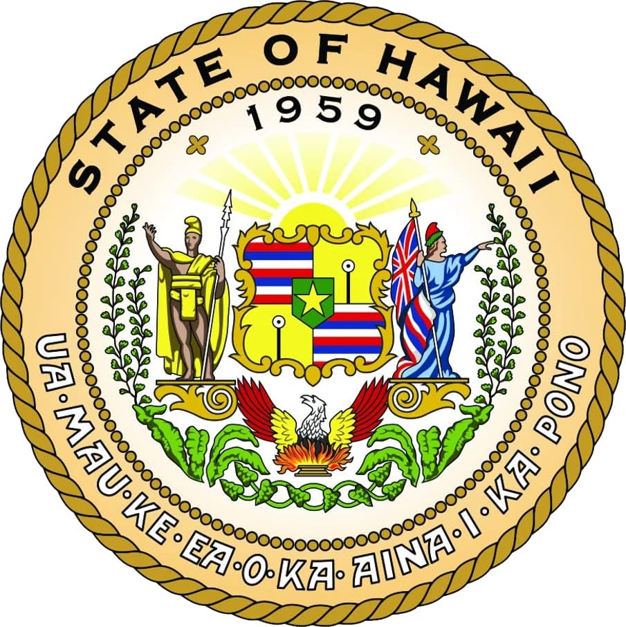 Naljepnica za pečat Hawaii SEAL Self ljepljiva vinil havajska država Aloha - C579- 6 inča ili 15 centimetara Veličina naljepnice