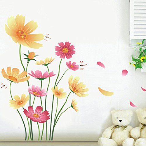 Krizanteme cvjetovi leptiri zmajevi zidni naljepnica vrt pvc kuća naljepnica kuća vinilni papir ukras pozadina dnevna soba