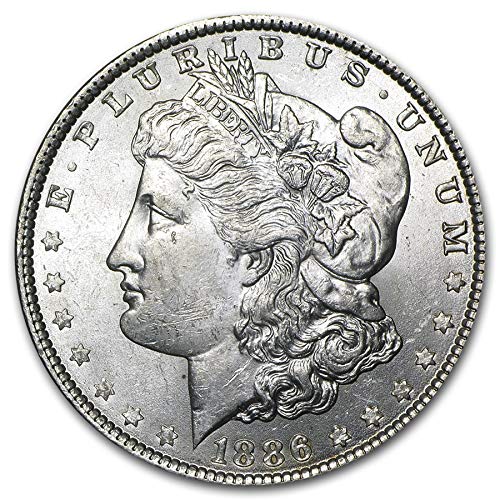 1886. p morgan srebrni dolar $ 1 sjajno necirkulirano
