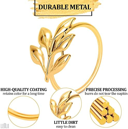 Zlatni prstenovi za salvete set od 12 zlatnih držača za salvete za ukrašavanje rođendana vjenčani prstenovi za salvete Uskršnji