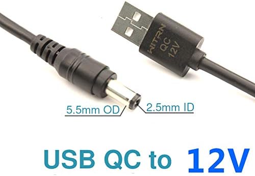 Jacobsparts 12V USB Type-A QC 2.0/3.0 okidač kabela DC 5,5 x 2,5 mm bačva