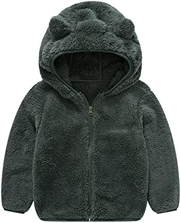Zipper Fleece nadmašuje debelo mališani toplo uho dijete Djeca Dječaka Slatka kaputa s kapuljačom djevojke rov za djevojčice