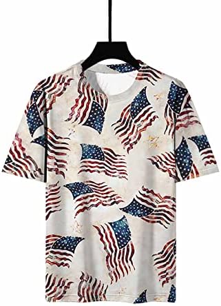 Teen Girl USA zastave grafičke bluze čamce za vrat Košulja kratka rukava casual ljetne jesenske bluze 2023 Odjeća NC