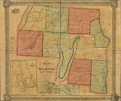 Beskonačne fotografije 1855 Karta | Karta okruga Yates, New York | Dresden Yates County | Dresden Yates County, N.