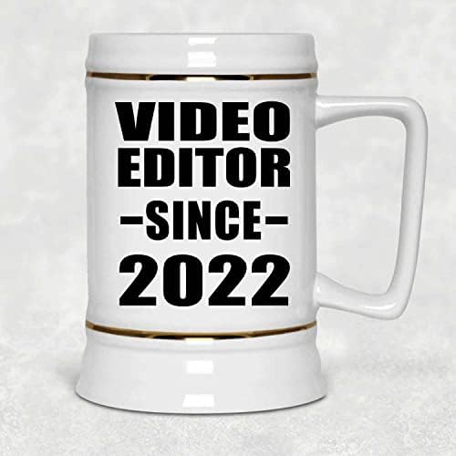 Dizajnsify Video Editor od 2022. godine, 22oz pivo Stein Ceramic Tankard šalica s ručicom za zamrzivač, Pokloni za rođendansku