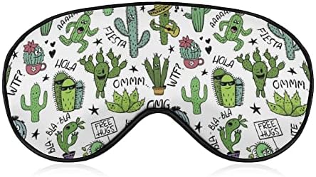 Crtani kaktus sočna maska ​​za oči za oči Blokirajući masku za spavanje s podesivim remenom za rad na putu za spavanje