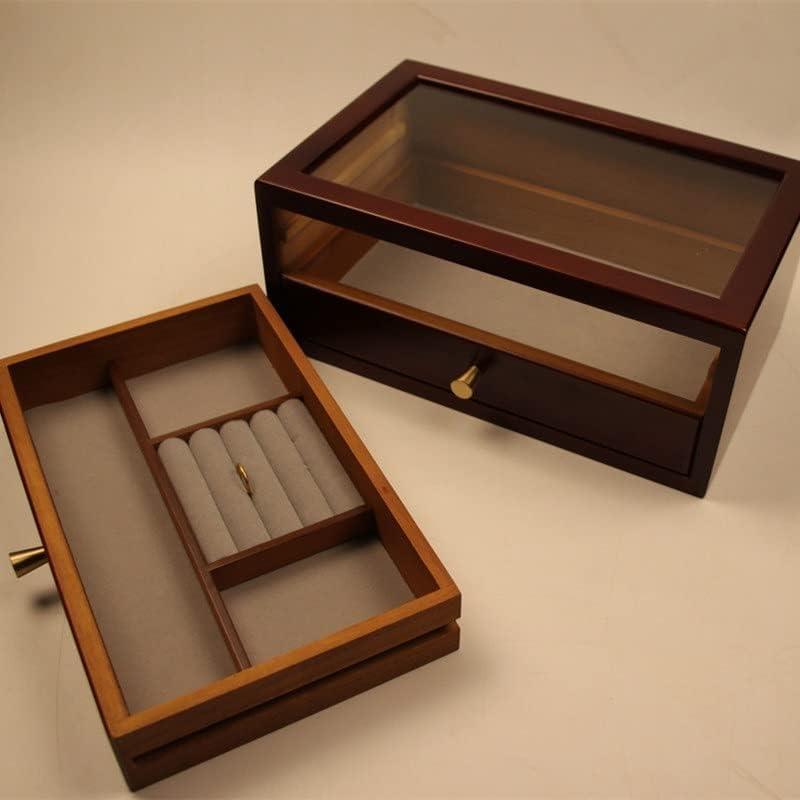 Genigw jednostavna dvoslojna kutija za odlaganje nakita Ogrlica za narukvu narukvica kutija za pohranu radna računala retro