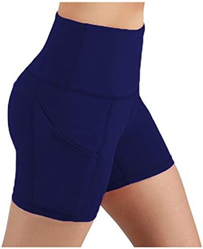 Dbylxmn lady solid rastezljiva džepna joga kratke hlače visokog struka underpants fitnes hip trčanje joga biciklističke kratke