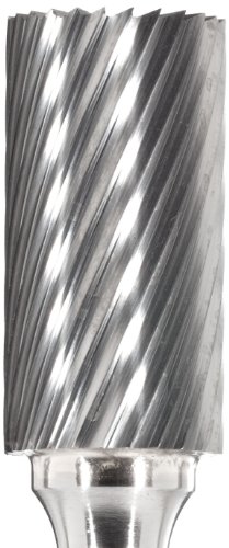 Bassett SB-42 Cilindrični kruti karbidni bur, neobrađeni završetak, jednostruki rez, kraj rezanja, 1/8 Shank, 3/32 Promjer