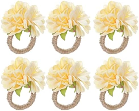 N/A 6PCS Cvjetni u obliku ručnika za ručnike, prsten za salvete, držač prstena za salvete od chrysantemum za svadbenu zabavu