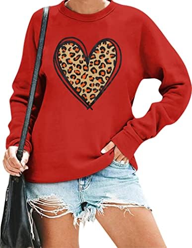 Valentinovo Twichirt Women Love Heart Grahic print pulover dugih rukava casual bluza