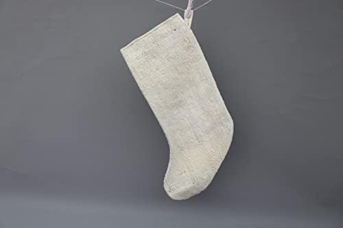 Sarikaya jastuk poklon božićna čarapa, bijela čarapa, konopljive božićne čarape, čarapa kilim, čarapa Santa cruz, božićna