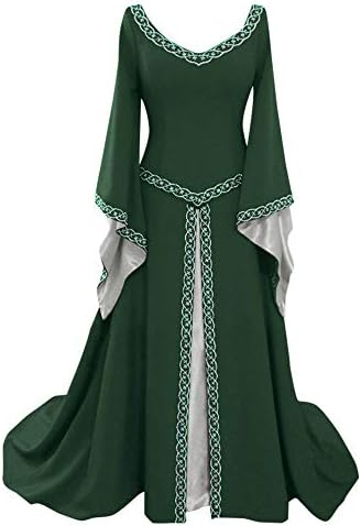 Odjetne ležerne haljine za žene s dugim rukavima s V-izrezom srednjovjekovna haljina dužina vrećica Preveliki cosplay Elegantna