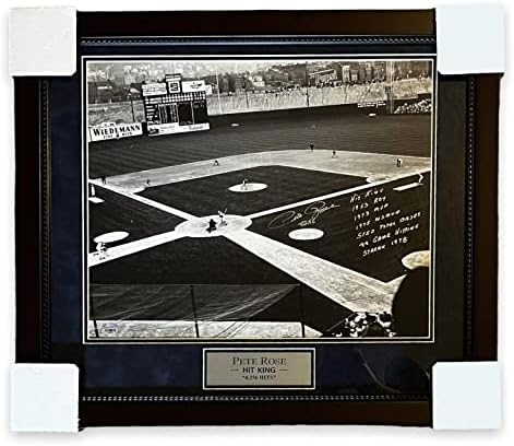 Pete Rose potpisao autogramiranu fotografiju uokvirenu na 20x24 s 8 natpisa Fanatics - Autografirane MLB fotografije