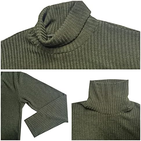 Muške termičke kornjače majice rebraste pulover dugih rukava Osnovni dizajnirani ndrshirts elastični vitki dio vrha