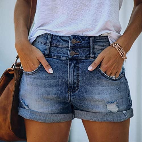 Jean kratke hlače za žene traper visoki struk traper kratke hlače Summer casual odmor na plaži kratke hlače udobno rasteznute